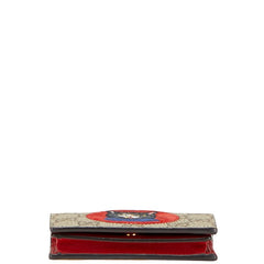 グッチ GGスプリーム ミスティックキャット 二つ折り財布 499380 ベージュ レッド PVC レディース GUCCI 【中古】