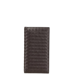 ボッテガヴェネタ イントレチャート 長財布 ブラウン レザー メンズ BOTTEGAVENETA 【中古】