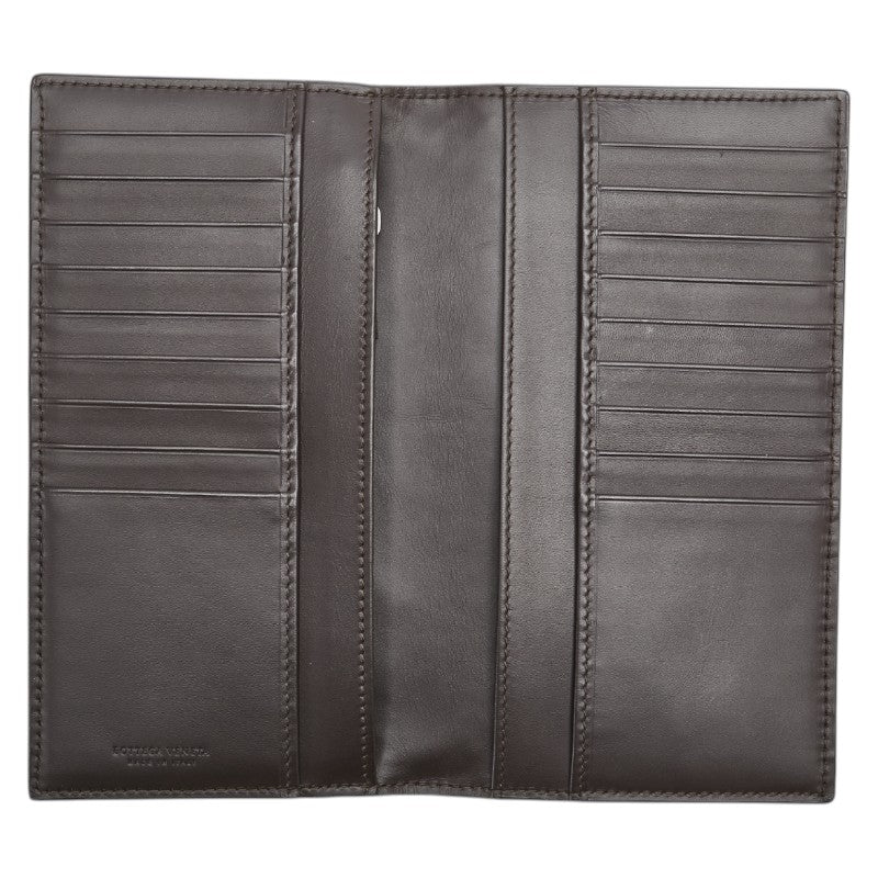 ボッテガヴェネタ イントレチャート 長財布 ブラウン レザー メンズ BOTTEGAVENETA 【中古】