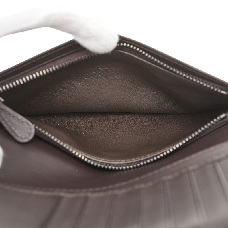 ボッテガヴェネタ イントレチャート 長財布 ブラウン レザー メンズ BOTTEGAVENETA 【中古】