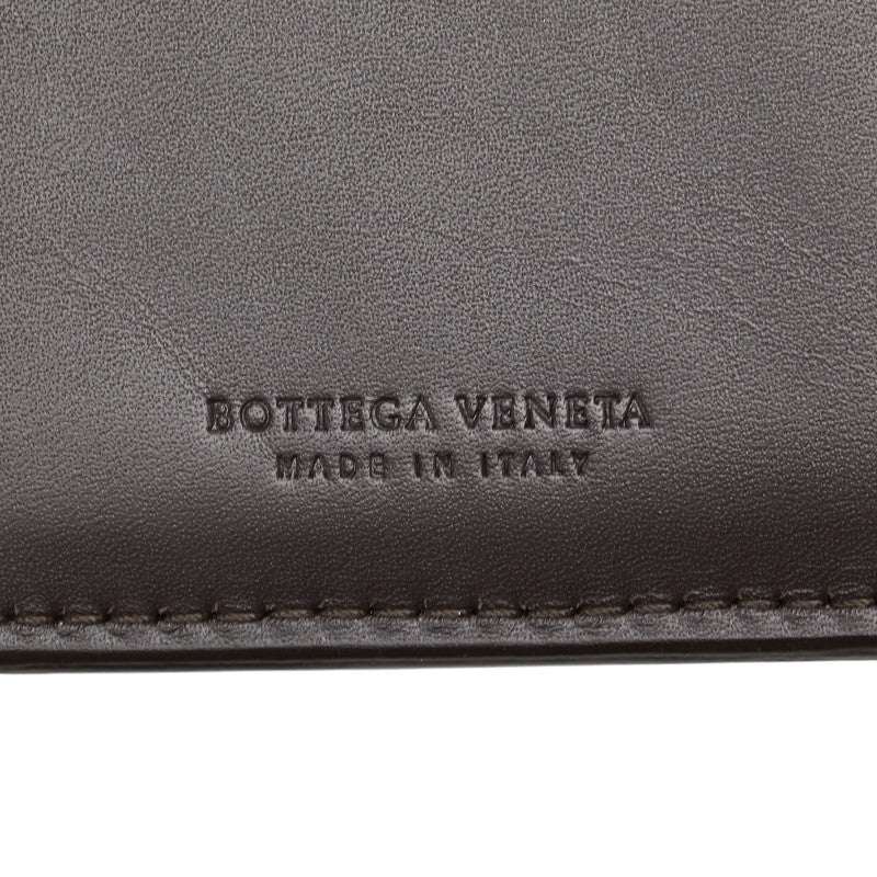 ボッテガヴェネタ イントレチャート 長財布 ブラウン レザー メンズ BOTTEGAVENETA 【中古】