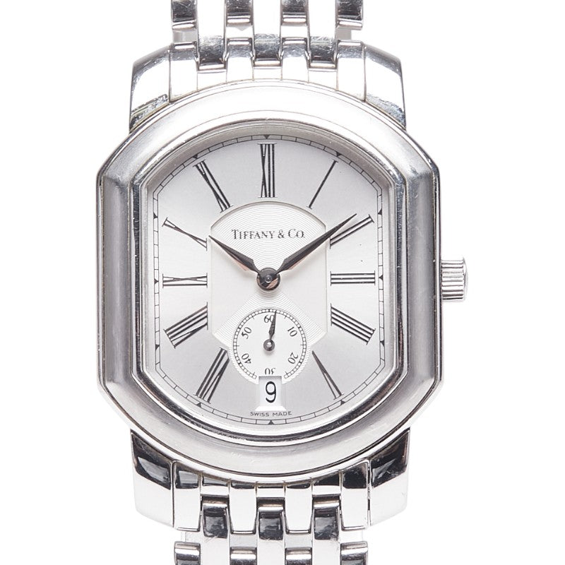 ティファニー マーククーペ スモールセコンド 腕時計 クオーツ シルバー文字盤 ステンレススチール メンズ TIFFANY&Co. 【中古】