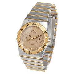 オメガ コンステレーション デイデイト 腕時計 クオーツ ゴールド文字盤 ステンレススチール メッキ メンズ OMEGA 【中古】