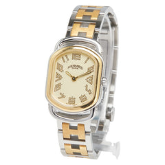 エルメス ラリー 腕時計 RA1.220 クオーツ ベージュ文字盤 ステンレススチール メッキ メタル レディース HERMES 【中古】