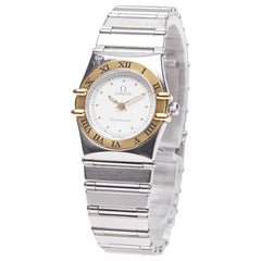 オメガ コンステレーション 腕時計 クオーツ ホワイト文字盤 ステンレススチール メッキ レディース OMEGA 【中古】