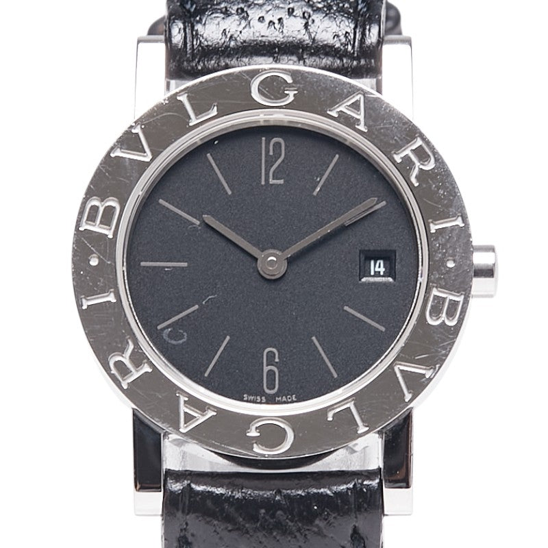 ブルガリ ブルガリブルガリ 腕時計 BB26SL クオーツ ブラック文字盤 ステンレススチール レザー レディース BVLGARI 【中古】