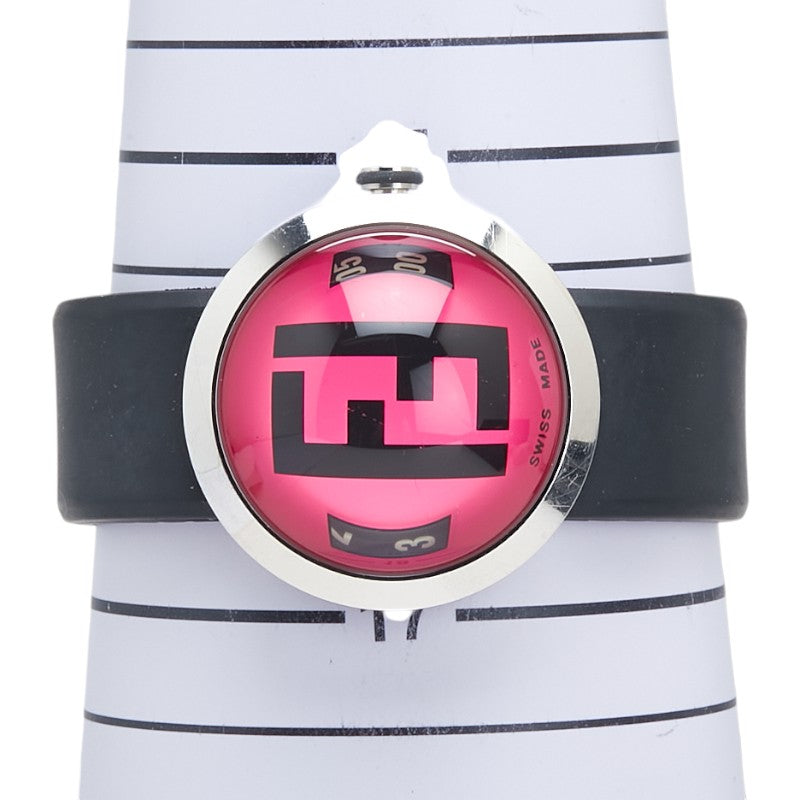 フェンディ ブースラ 腕時計 8010G クオーツ ピンク文字盤 ラバー レディース FENDI 【中古】