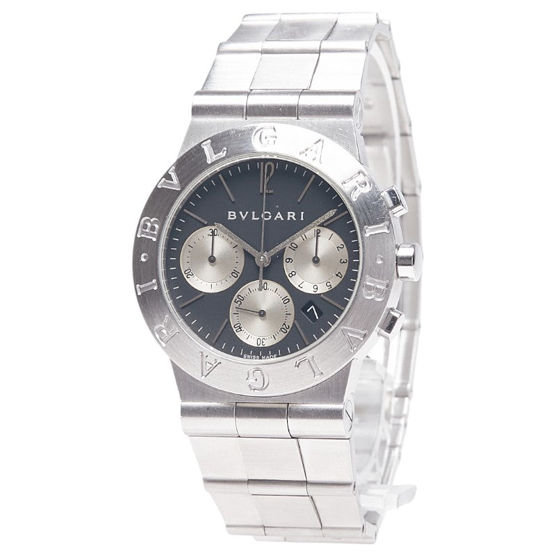 ブルガリ ディアゴノ スポーツ 腕時計 CH35S 自動巻き ブラック文字盤 ステンレススチール メンズ BVLGARI 【中古】