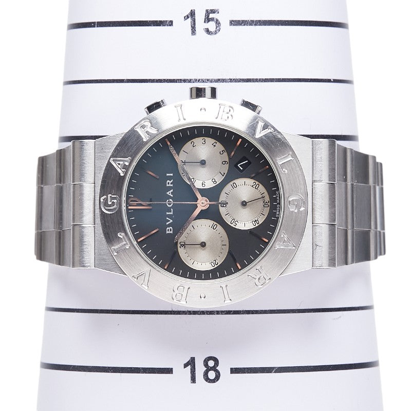 ブルガリ ディアゴノ スポーツ 腕時計 CH35S 自動巻き ブラック文字盤 ステンレススチール メンズ BVLGARI 【中古】