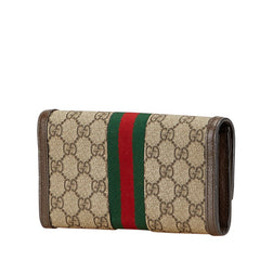 グッチ GGスプリーム オフディア 長財布 523153 ブラウン PVC レザー レディース GUCCI 【中古】