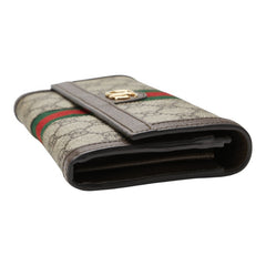 グッチ GGスプリーム オフディア 長財布 523153 ブラウン PVC レザー レディース GUCCI 【中古】