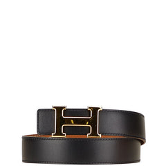 エルメス コンスタンス H ベルト サイズ：65 ブラック ブラウン ボックスカーフ トゴ レディース HERMES 【中古】