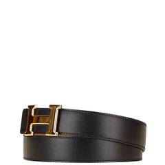 エルメス コンスタンス H ベルト サイズ：65 ブラック ブラウン ボックスカーフ トゴ レディース HERMES 【中古】