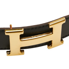 エルメス コンスタンス H ベルト サイズ：65 ブラック ブラウン ボックスカーフ トゴ レディース HERMES 【中古】