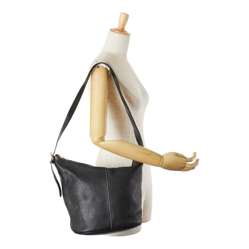 バーバリー ノバチェック シャドーホース ワンショルダーバッグ ブラック レザー レディース BURBERRY 【中古】