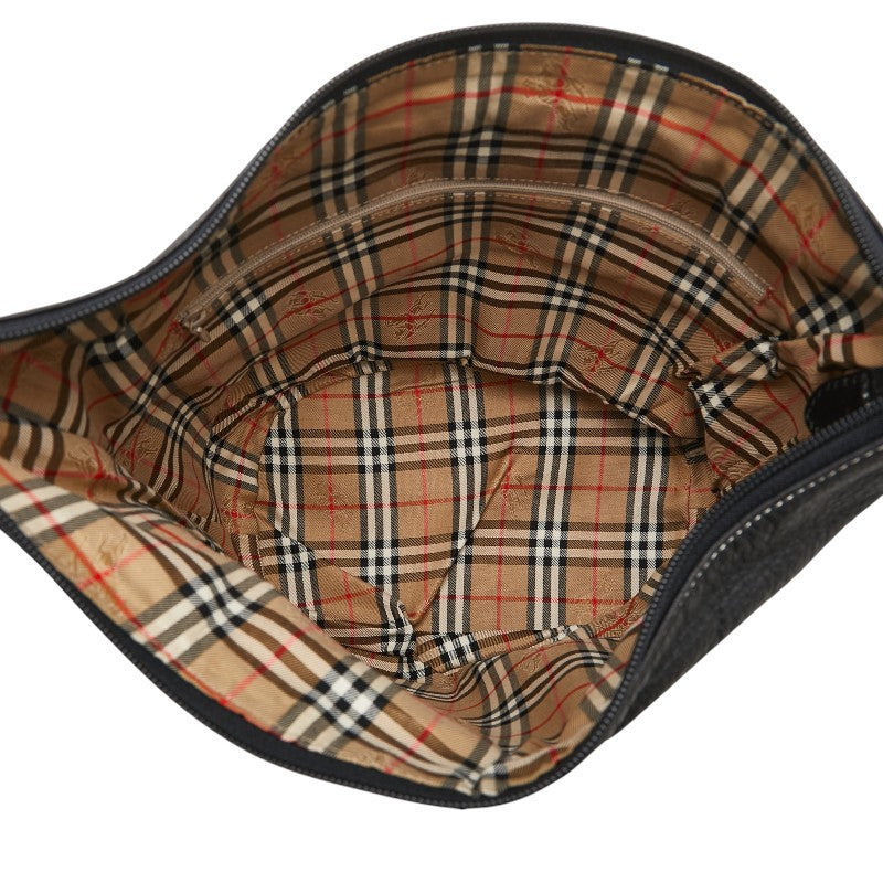 バーバリー ノバチェック シャドーホース ワンショルダーバッグ ブラック レザー レディース BURBERRY 【中古】