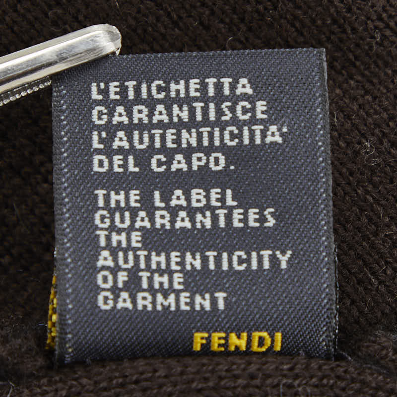 フェンディ ズッカ ニットキャップ ニット帽 ブラック ブラウン ウール レディース FENDI 【中古】