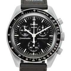 オメガ × スウォッチ スピードマスター ムーンスウォッチ MISSION TO THE MOON 腕時計 S033M100 クオーツ ブラック文字盤 セラミック ナイロン メンズ OMEGA 【中古】