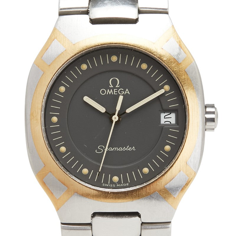 オメガ シーマスター ポラリス 腕時計 クオーツ グレー文字盤 ステンレススチール メッキ メンズ OMEGA 【中古】