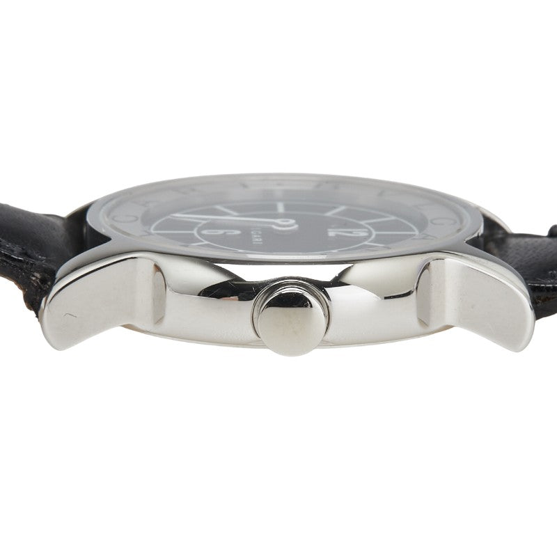 ブルガリ ソロテンポ 腕時計 ST29S クオーツ ブラック文字盤 ステンレススチール レザー レディース BVLGARI 【中古】