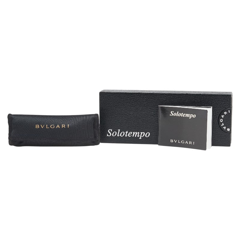ブルガリ ソロテンポ 腕時計 ST29S クオーツ ブラック文字盤 ステンレススチール レザー レディース BVLGARI 【中古】
