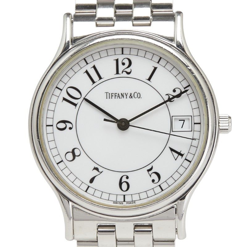 ティファニー クラシック 腕時計 クオーツ ホワイト文字盤 ステンレススチール メンズ TIFFANY&Co. 【中古】