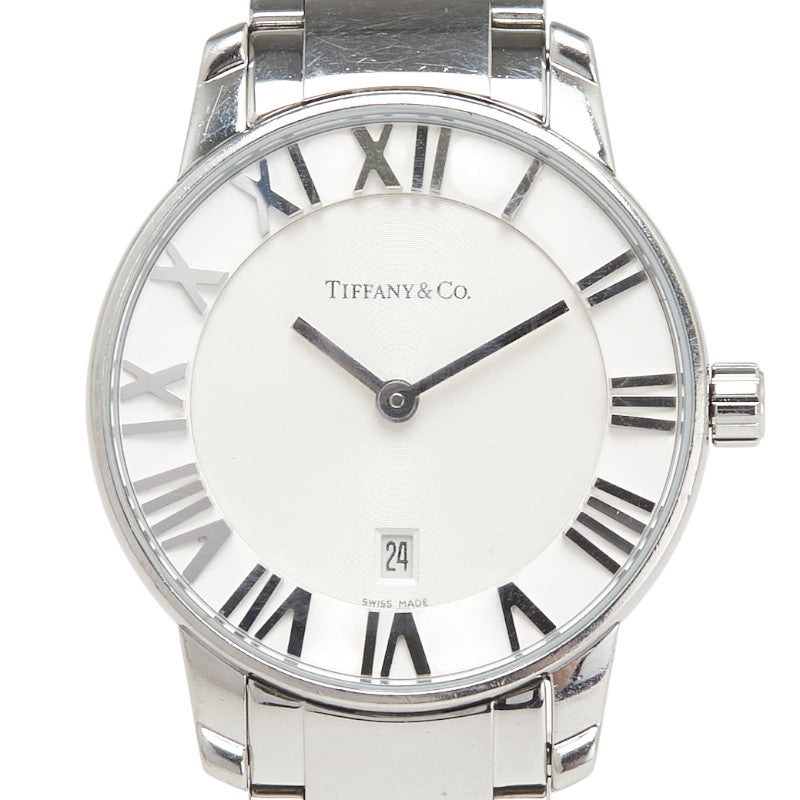 ティファニー アトラスドーム 腕時計 Z1800 クオーツ ホワイト文字盤 ステンレススチール レディース TIFFANY&Co. 【中古】