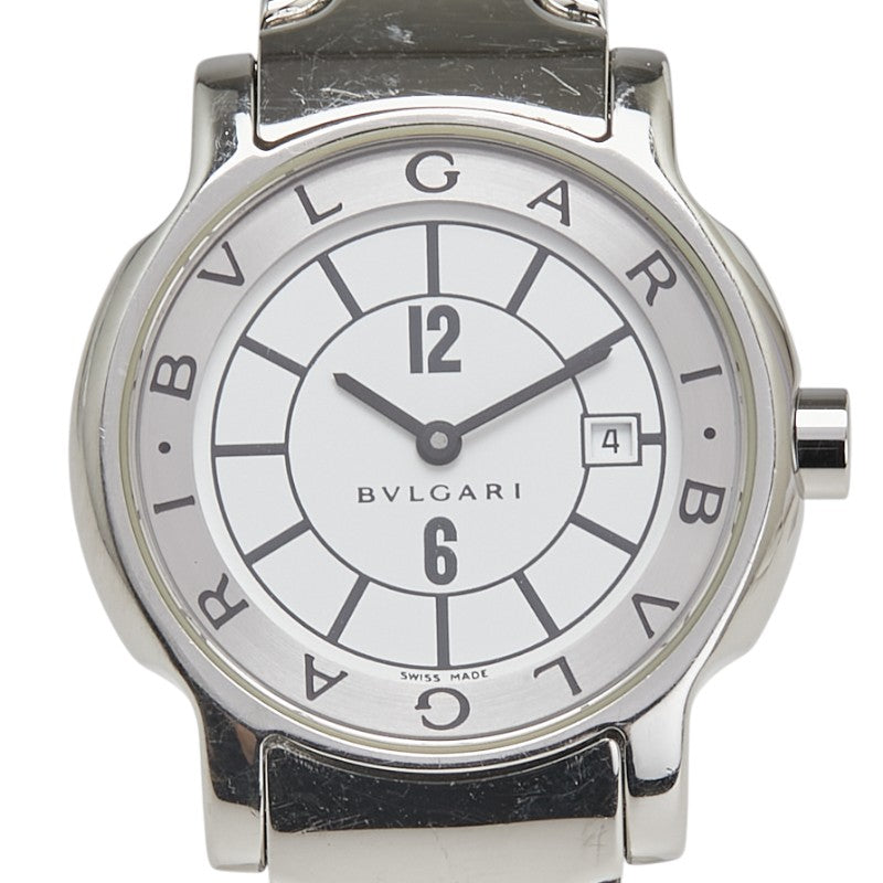 ブルガリ ソロテンポ 腕時計 ST29S クオーツ ホワイト文字盤 ステンレススチール レディース BVLGARI 【中古】