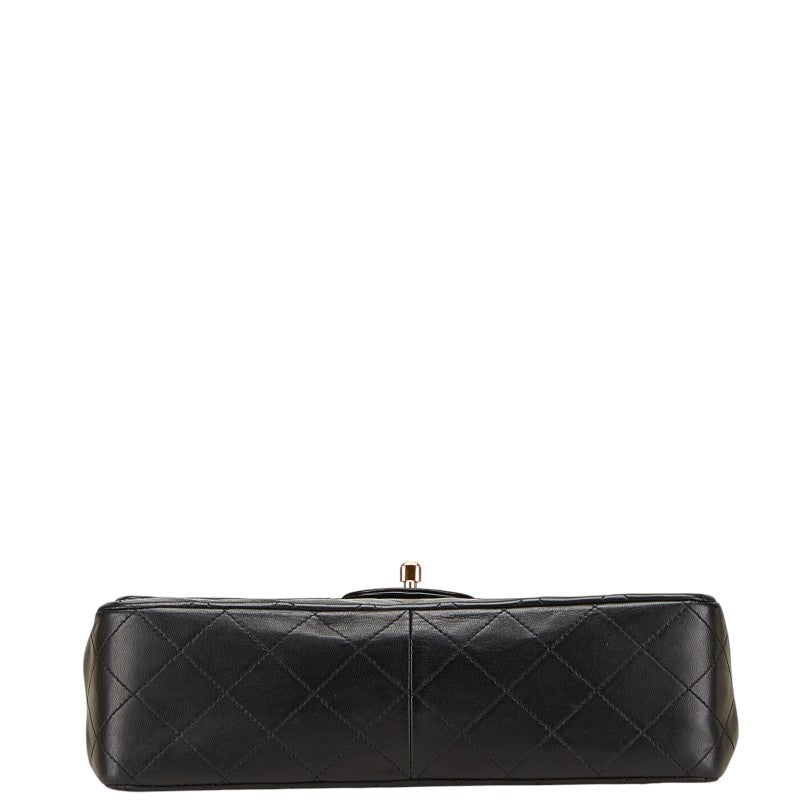 シャネル マトラッセ ココマーク ダブルフラップ ショルダーバッグ ブラック ゴールド ラムスキン レディース CHANEL 【中古】