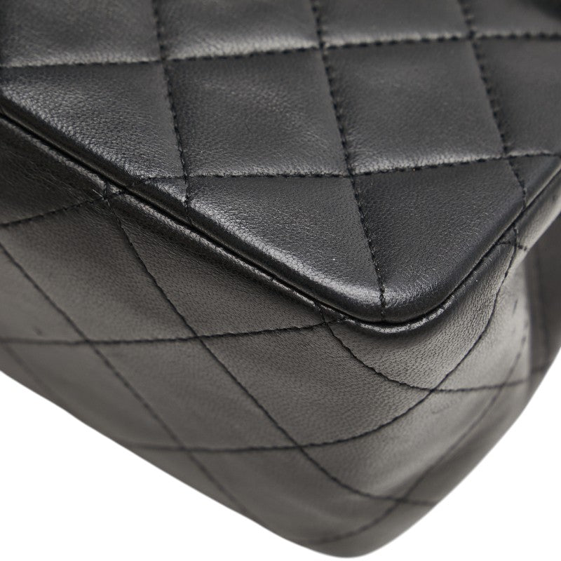 シャネル マトラッセ ココマーク ダブルフラップ ショルダーバッグ ブラック ゴールド ラムスキン レディース CHANEL 【中古】