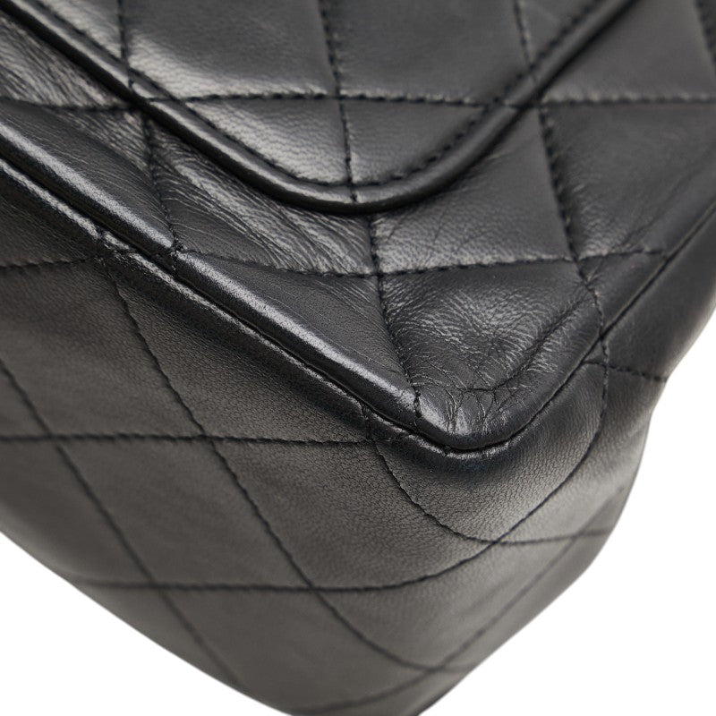 シャネル マトラッセ ココマーク ダブルフラップ ショルダーバッグ ブラック ゴールド ラムスキン レディース CHANEL 【中古】