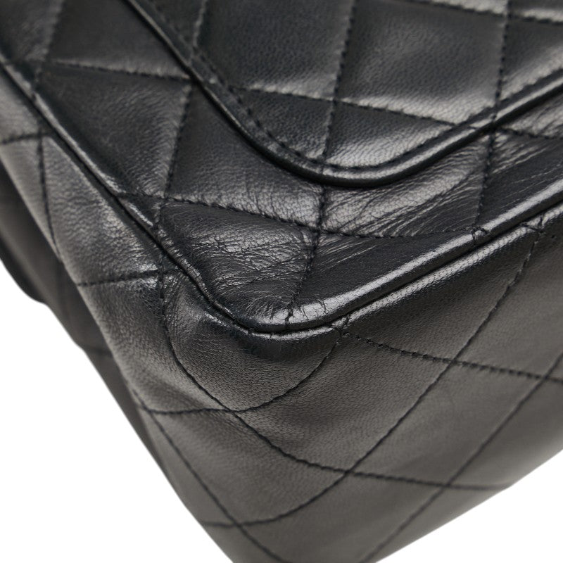 シャネル マトラッセ ココマーク ダブルフラップ ショルダーバッグ ブラック ゴールド ラムスキン レディース CHANEL 【中古】