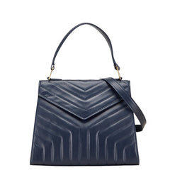 サンローラン ショルダーバッグ ハンドバッグ 2WAY ネイビー レザー レディース SAINT LAURENT 【中古】