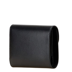セリーヌ トリオンフ 三つ折り財布 ブラック レザー レディース CELINE 【中古】