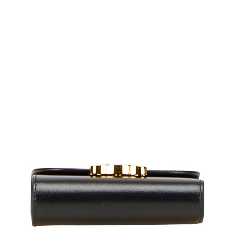 セリーヌ トリオンフ 三つ折り財布 ブラック レザー レディース CELINE 【中古】
