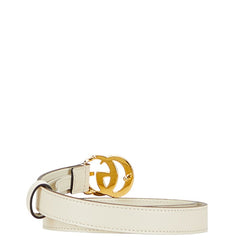 グッチ GGマーモント ベルト サイズ：65 26 409417 ホワイト レザー レディース GUCCI 【中古】