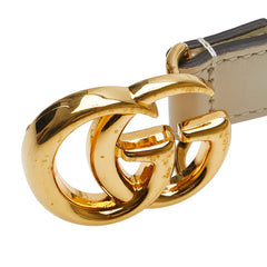 グッチ GGマーモント ベルト サイズ：65 26 409417 ホワイト レザー レディース GUCCI 【中古】