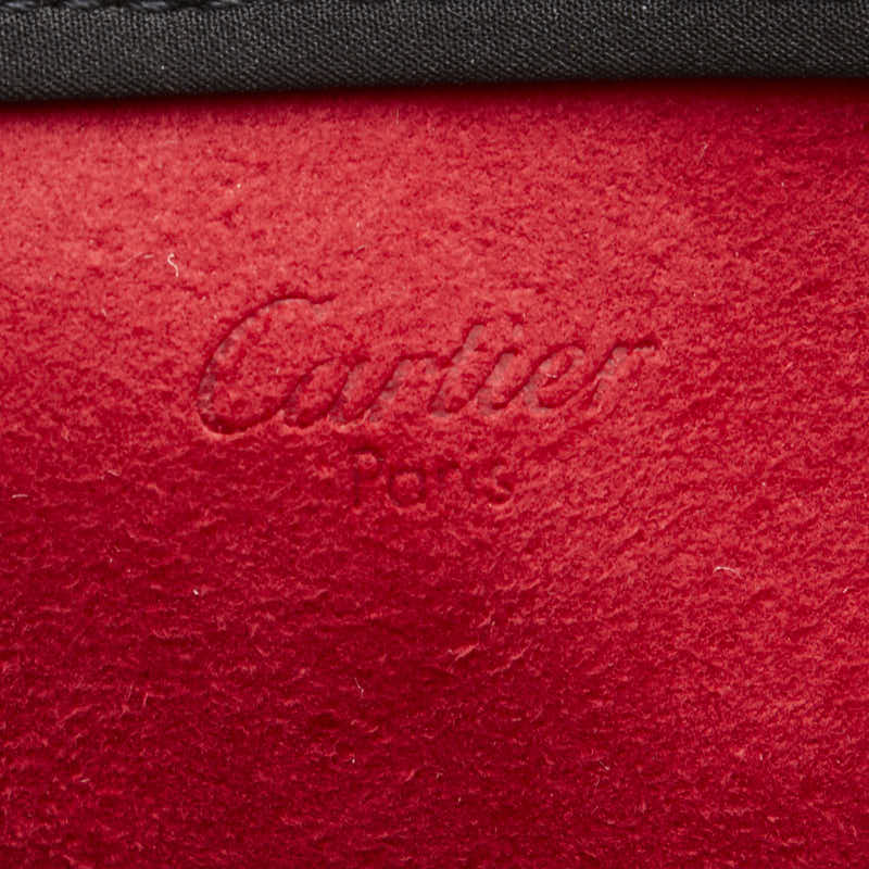 カルティエ トリニティバッグ ハンドバッグ ブラック ウレタン メッキ レディース CARTIER 【中古】