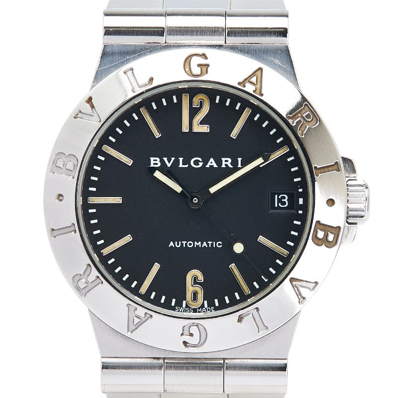 ブルガリ ディアゴノ デイト 腕時計 LCV35S 自動巻き ブラック文字盤 ステンレススチール メンズ BVLGARI 【中古】