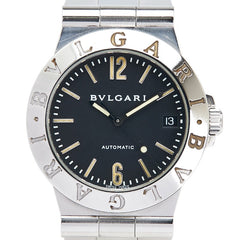 ブルガリ ディアゴノ デイト 腕時計 LCV35S 自動巻き ブラック文字盤 ステンレススチール メンズ BVLGARI 【中古】