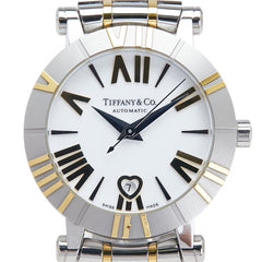 ティファニー アトラス ハートデイト 腕時計 自動巻き ホワイト文字盤 ステンレススチール メッキ レディース TIFFANY&Co. 【中古】
