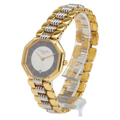 ディオール スウィング オクタゴン 腕時計 48.133 クオーツ グレー文字盤 ステンレススチール メッキ レディース Dior 【中古】