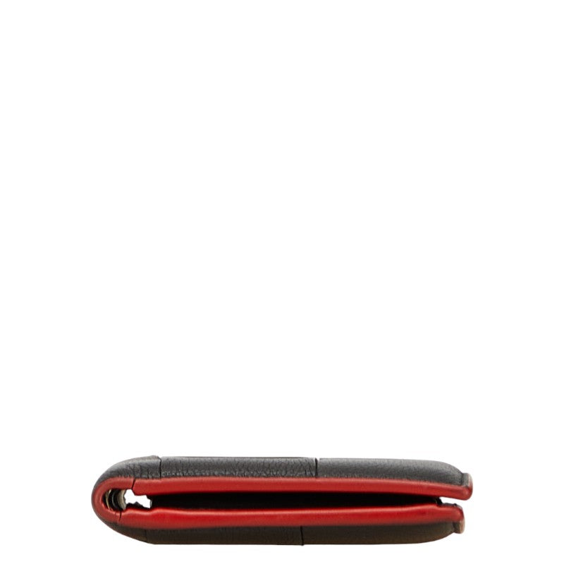 ボッテガヴェネタ マキシイントレチャート 二つ折り財布 ブラック レッド レザー レディース BOTTEGAVENETA 【中古】