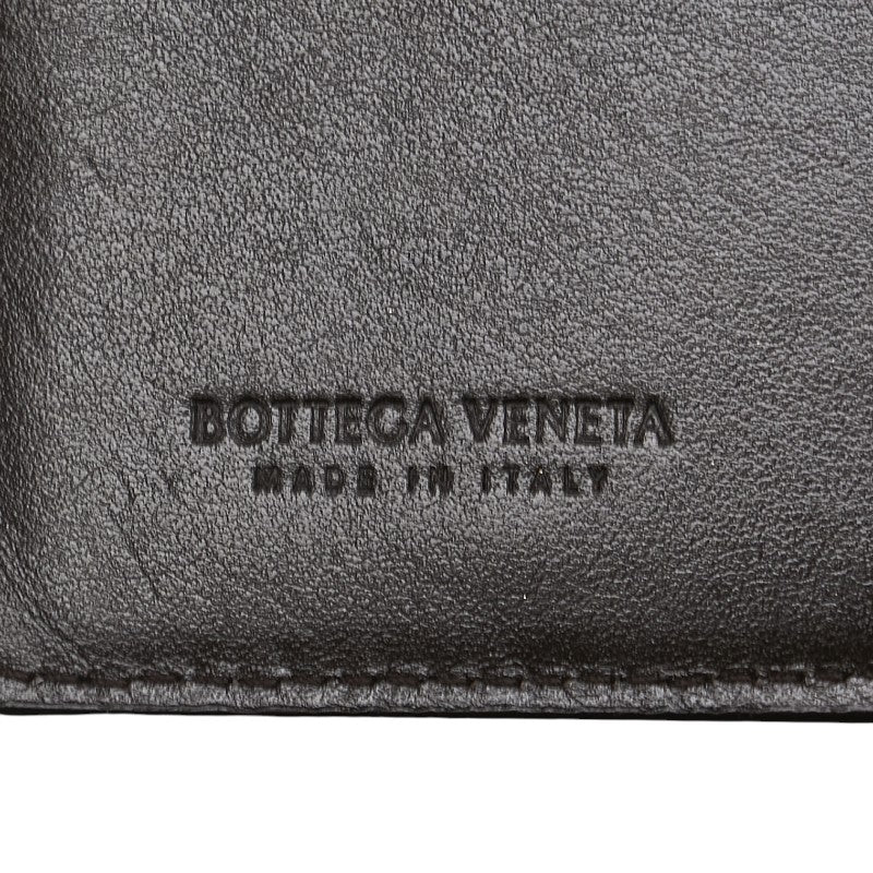 ボッテガヴェネタ マキシイントレチャート カセット 二つ折り財布 ブラウン レザー レディース BOTTEGAVENETA 【中古】