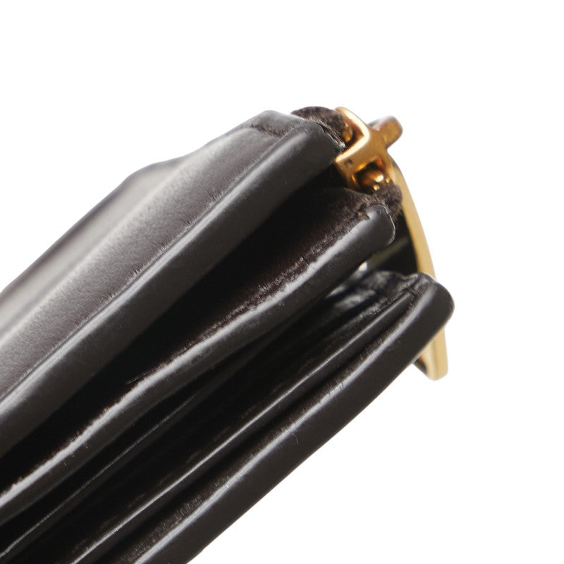ボッテガヴェネタ マキシイントレチャート カセット 二つ折り財布 ブラウン レザー レディース BOTTEGAVENETA 【中古】
