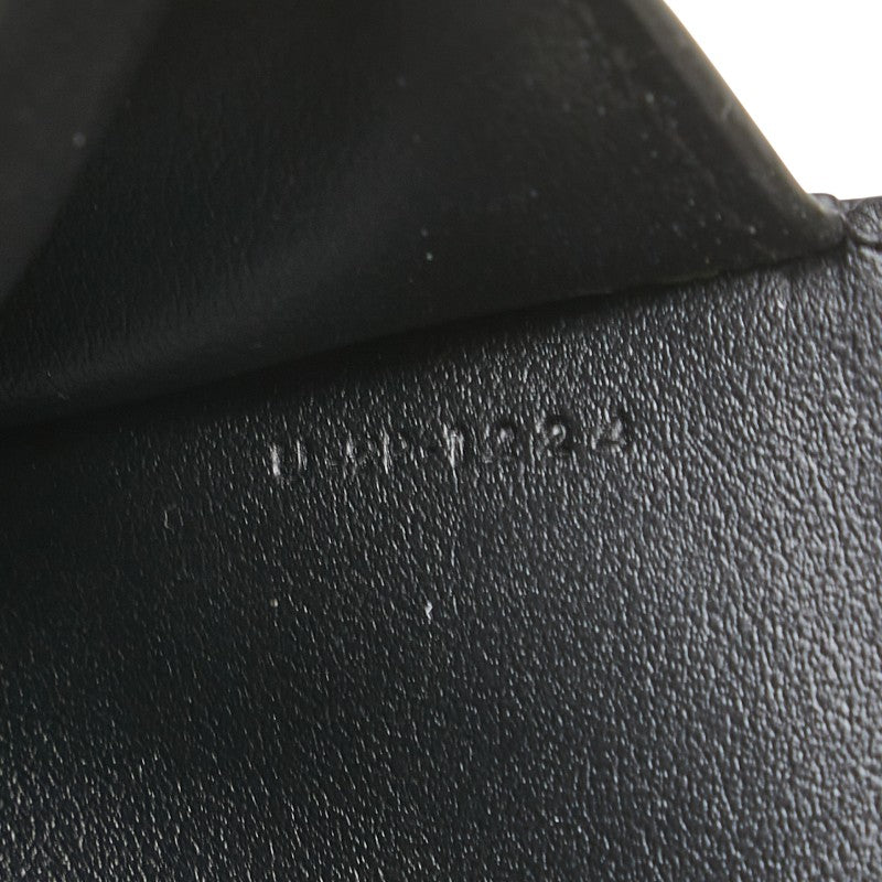 セリーヌ トリオンフ スモールフラップウォレット 三つ折り財布 ブラック レザー レディース CELINE 【中古】