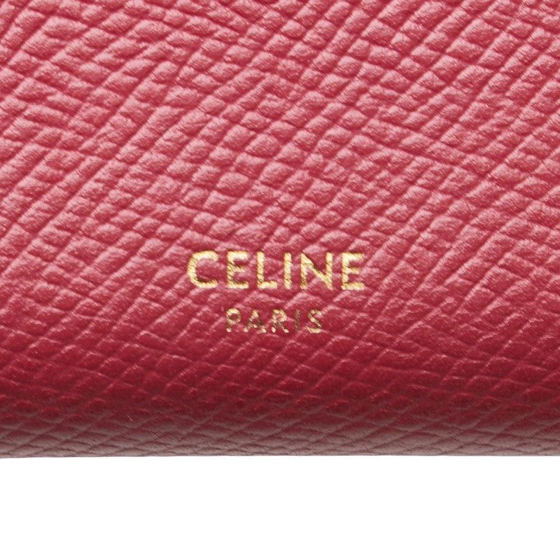 セリーヌ スモール トリフォルドウォレット 三つ折り財布 パープル系 レザー レディース CELINE 【中古】