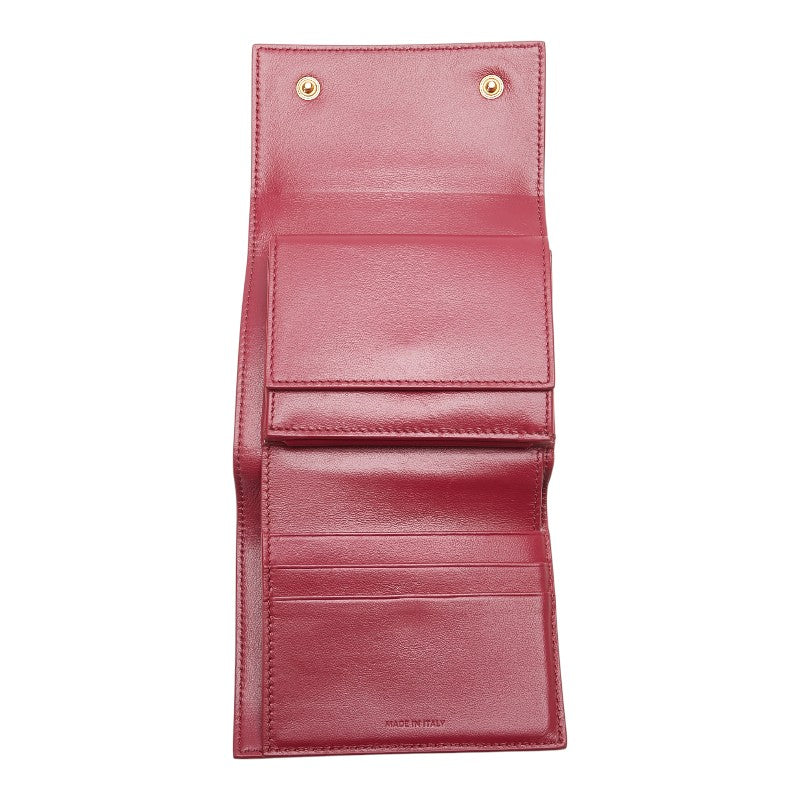 セリーヌ スモール トリフォルドウォレット 三つ折り財布 パープル系 レザー レディース CELINE 【中古】