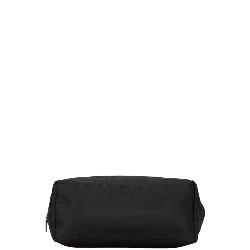 プラダ 三角ロゴプレート ハンドバッグ トートバッグ VR4377 ブラック ナイロン レザー レディース PRADA 【中古】