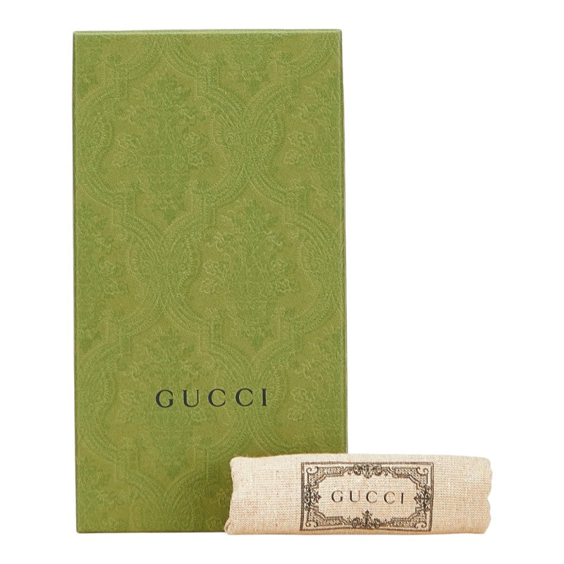 グッチ GGマーモント ラウンドファスナー 長財布 456117 ブラック レザー レディース GUCCI 【中古】